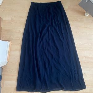 Forever 21 Navy Blue Chiffon Maxi Skirt size small